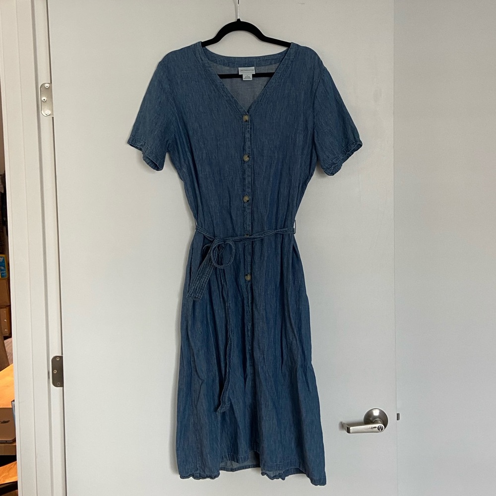 Midi Denim Button Dress